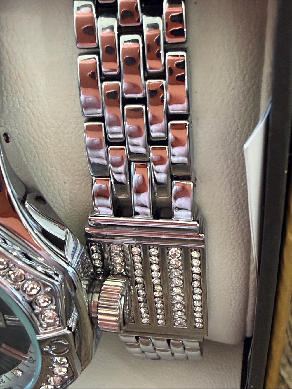 New! Elgin Crystal Bezel Men’s Watch 44mm + Matching Bracelet - NEW IN BOX! - Picture 5 of 7